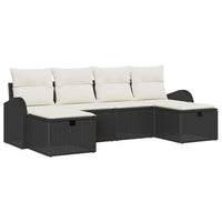 6 dalių sodo sofa komplektas su pagalvėmis juodas poli ratanas - Namų Idėja