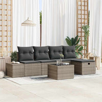6 dalių sodo sofa komplektas su pagalvėmis pilka poli ratan - Namų Idėja