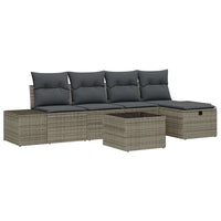 6 dalių sodo sofa komplektas su pagalvėmis pilka poli ratan - Namų Idėja