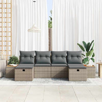 6 dalių sodo sofa komplektas su pagalvėmis pilka poli ratanas - Namų Idėja