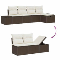 6 dalių sodo sofa komplektas su pagalvėmis ruda poli ratan - Namų Idėja