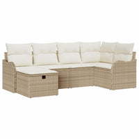 6 dalių sodo sofa komplektas su pagalvėmis smėlio poli ratanas - Namų Idėja