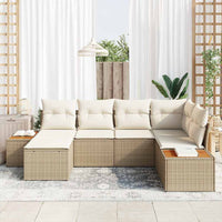 6 dalių sodo sofa komplektas su pagalvėmis Smėlio poli ratanas akacijos - Namų Idėja