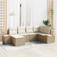 6 dalių sodo sofa komplektas su pagalvėmis Smėlio poli ratanas akacijos - Namų Idėja