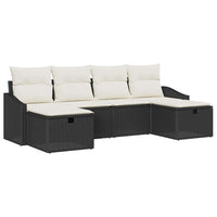 6 dalių sodo sofa rinkinys su pagalvėlėmis juodas poliratanas - Namų Idėja