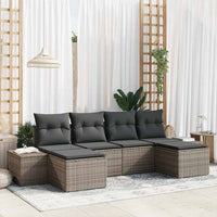 6 dalių sodo sofa rinkinys su pagalvėlėmis pilka poli ratanas - Namų Idėja