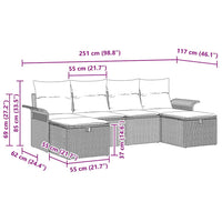 6 dalių sodo sofa rinkinys su pagalvėlėmis pilko poli ratano - Namų Idėja