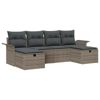 6 dalių sodo sofa rinkinys su pagalvėlėmis pilko poli ratano - Namų Idėja