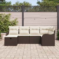 6 dalių sodo sofa rinkinys su pagalvėlėmis Ruda Poli Ratanas - Namų Idėja