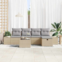 6 dalių sodo sofa rinkinys su pagalvėlėmis smėlio poli ratanas - Namų Idėja