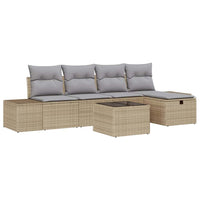 6 dalių sodo sofa rinkinys su pagalvėlėmis smėlio poli ratanas - Namų Idėja