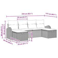 6 dalių sodo sofa rinkinys su pagalvėlėmis Šviesiai pilka Poli ratanas - Namų Idėja
