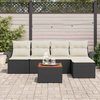 6 dalių sodo sofa rinkinys su pagalvėmis juoda poli ratanas akacija - Namų Idėja