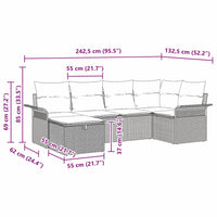 6 Dalių Sodo Sofa Rinkinys Su Pagalvėmis Juodas Poli Ratanas - Namų Idėja