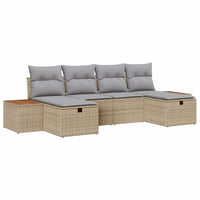 6 dalių sodo sofa rinkinys su pagalvėmis smėlio poli ratanas - Namų Idėja