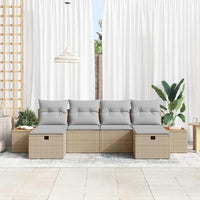 6 dalių sodo sofa rinkinys su pagalvėmis smėlio poli ratanas - Namų Idėja
