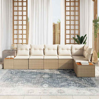6 dalių sodo sofa su pagalvėlėm smėlio spalvos poli ratanas akacija - Namų Idėja