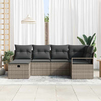 6 dalių sodo sofa su pagalvėlėmis, pilka poli ratanas - Namų Idėja