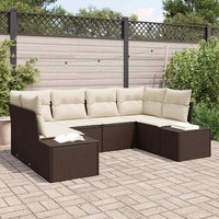 6 dalių sodo sofa su pagalvėlėmis Ruda poli ratanas - Namų Idėja