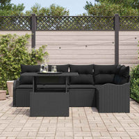 6 dalių sodo sofa su pagalvėmis Juoda poli ratanas - Namų Idėja