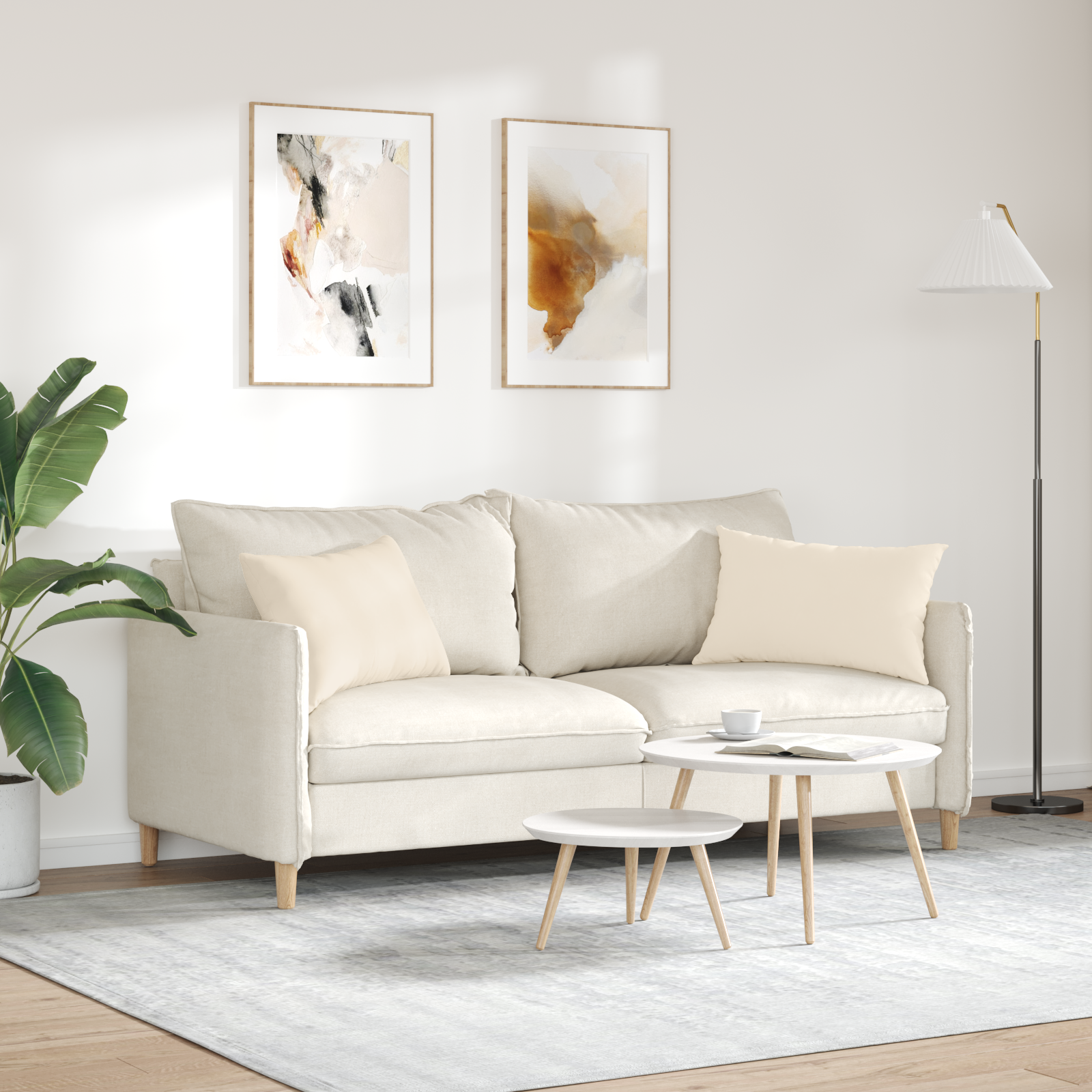 Sofa Pagalvės 2 pcs Smėlio 60 x 40 cm audinys