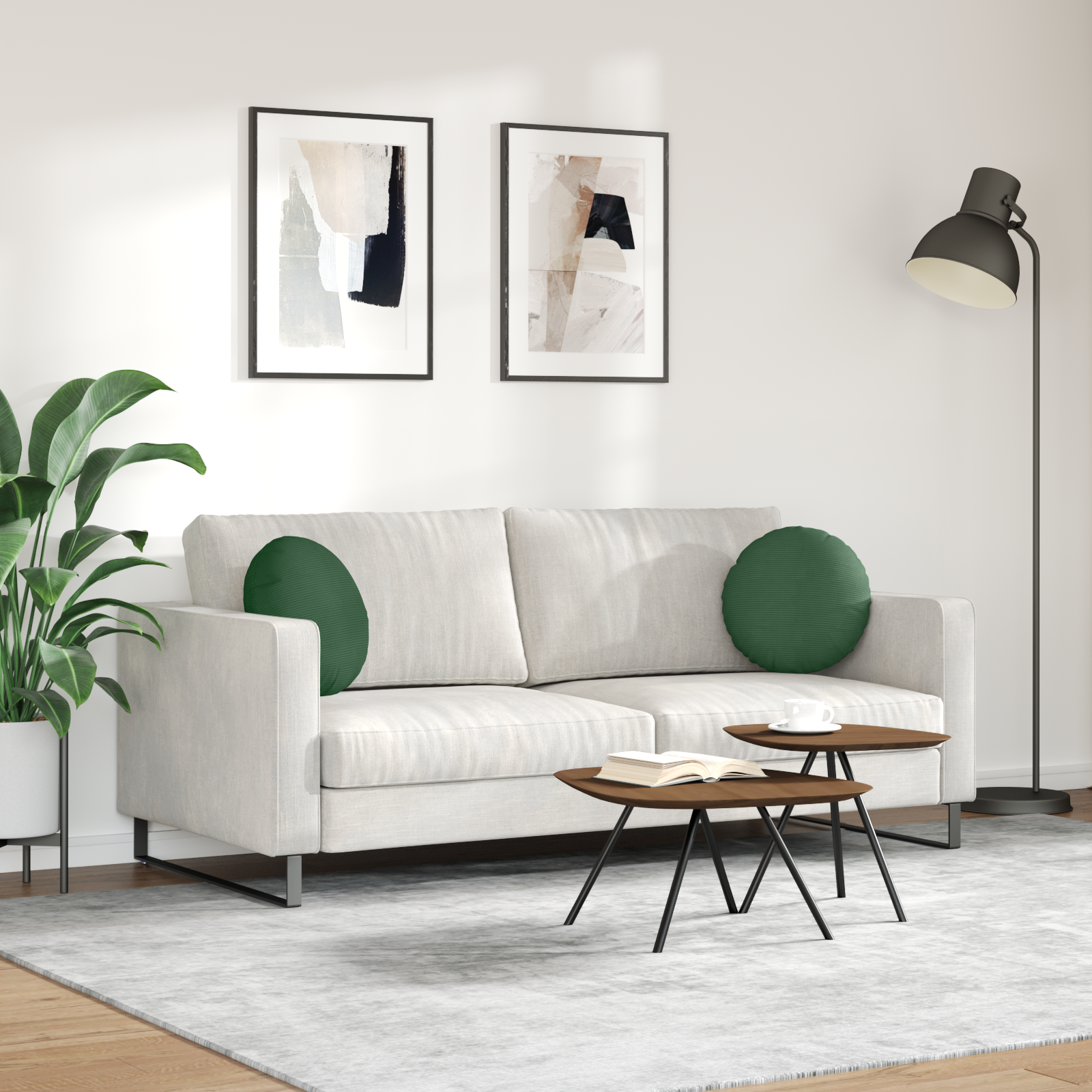 Sėdynių pagalvėlės 2 pcs Tamsiai žalia Ø 40 cm