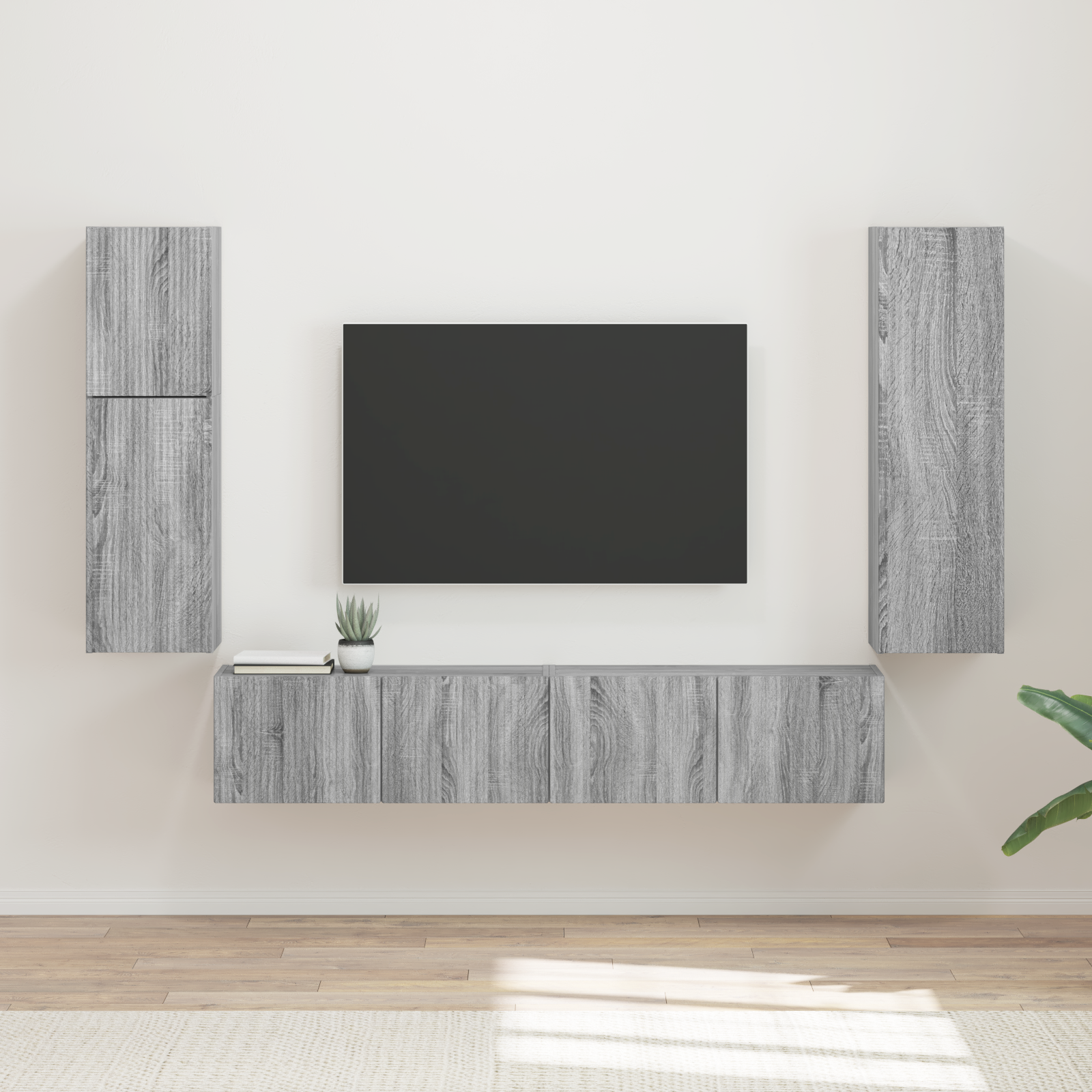 TV Cabinet Set 4 pcs Grey Sonoma Engineered Wood
