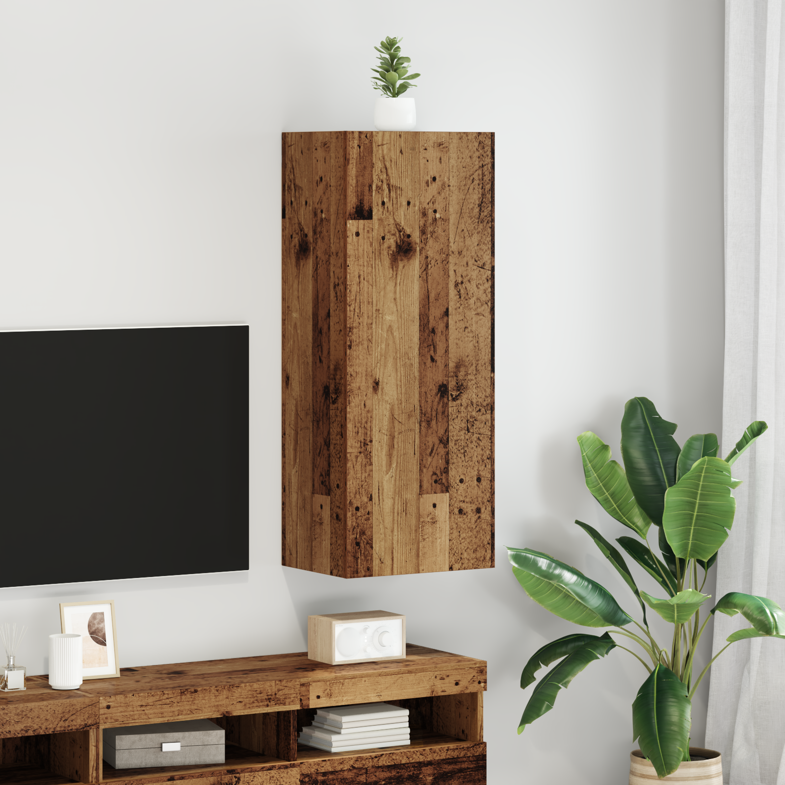 TV sienas skapītis Antīks koks 40,5 x 30 x 102 cm