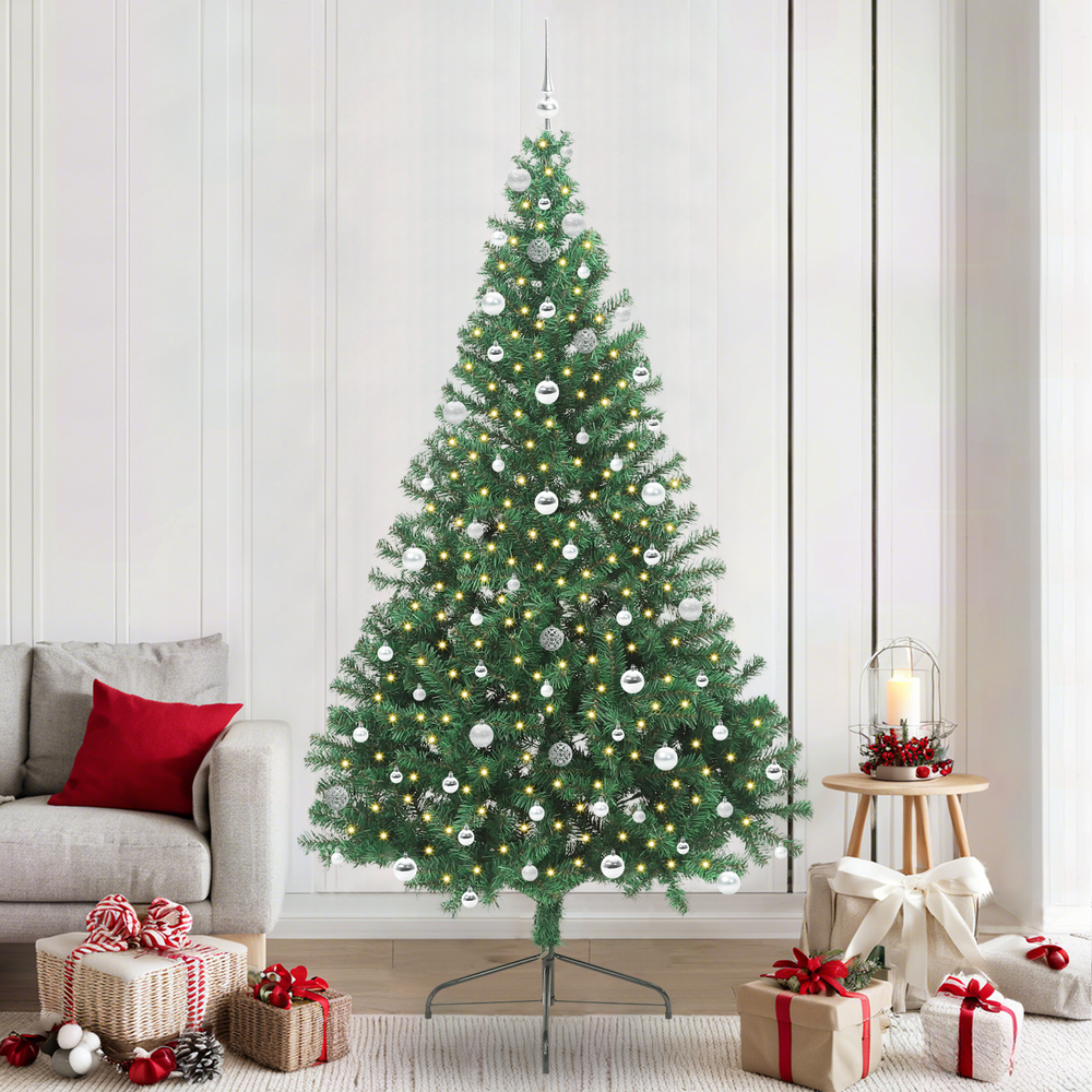 Artificial Pre-Lit Christmas Tree Green 240 cm PVC
