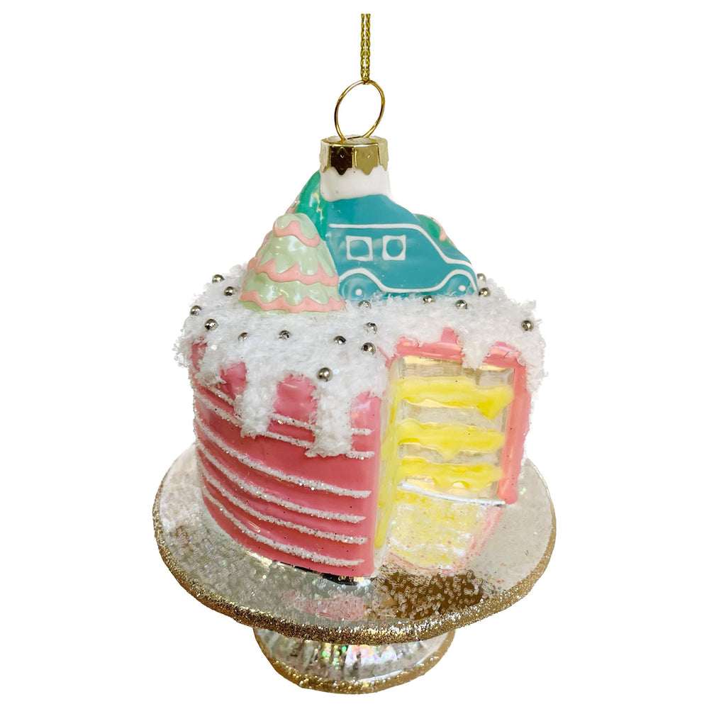 Kalėdinis eglutės žaisliukas, rankų darbo, tortas, 11 cm