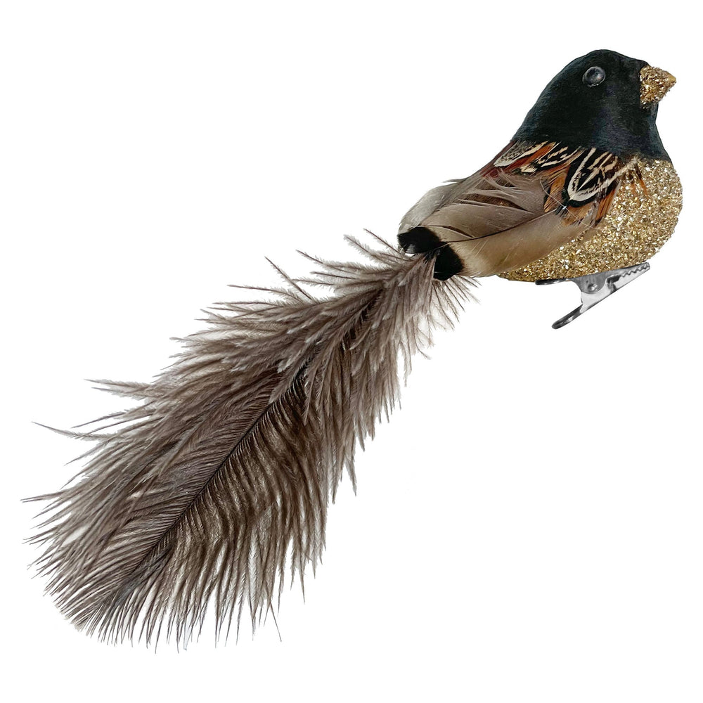 Kalėdinis eglutės žaisliukas, rankų darbo, paukštis, stiklas, 18 cm