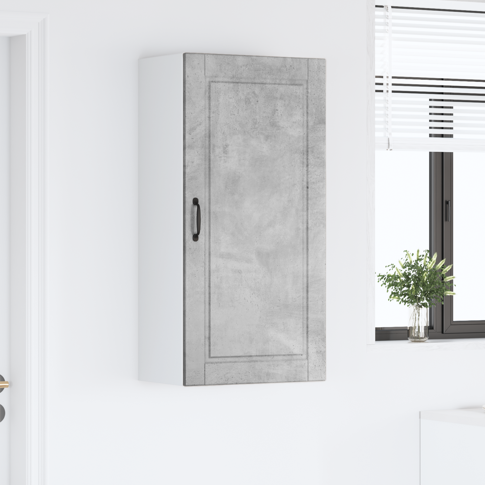 Virtuvės spintelė su lentyna Betono pilka 50 x 31 x 100 cm