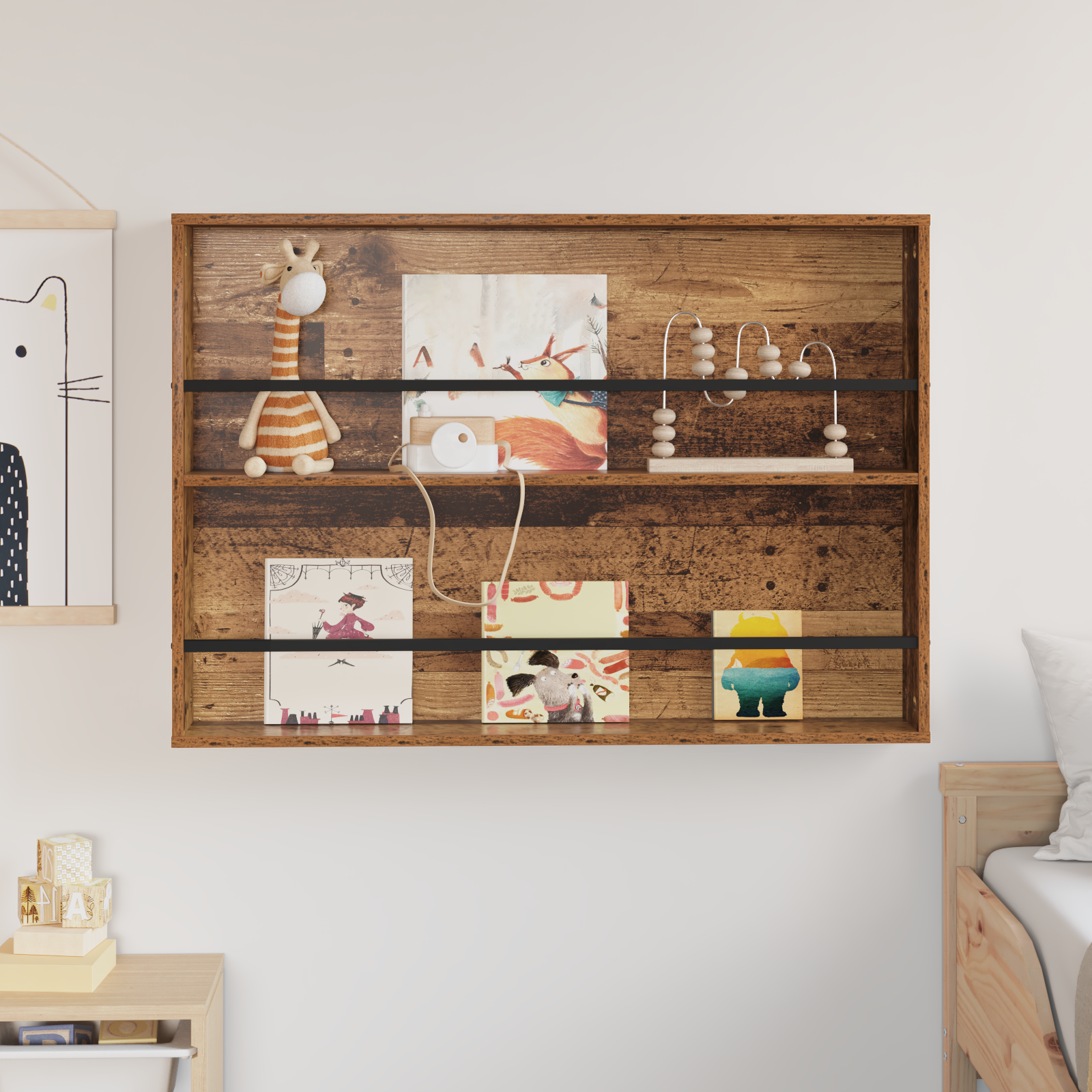 Žurnālu statīvs Vecs koks 100 x 12 x 70 cm Apstrādāta koksne
