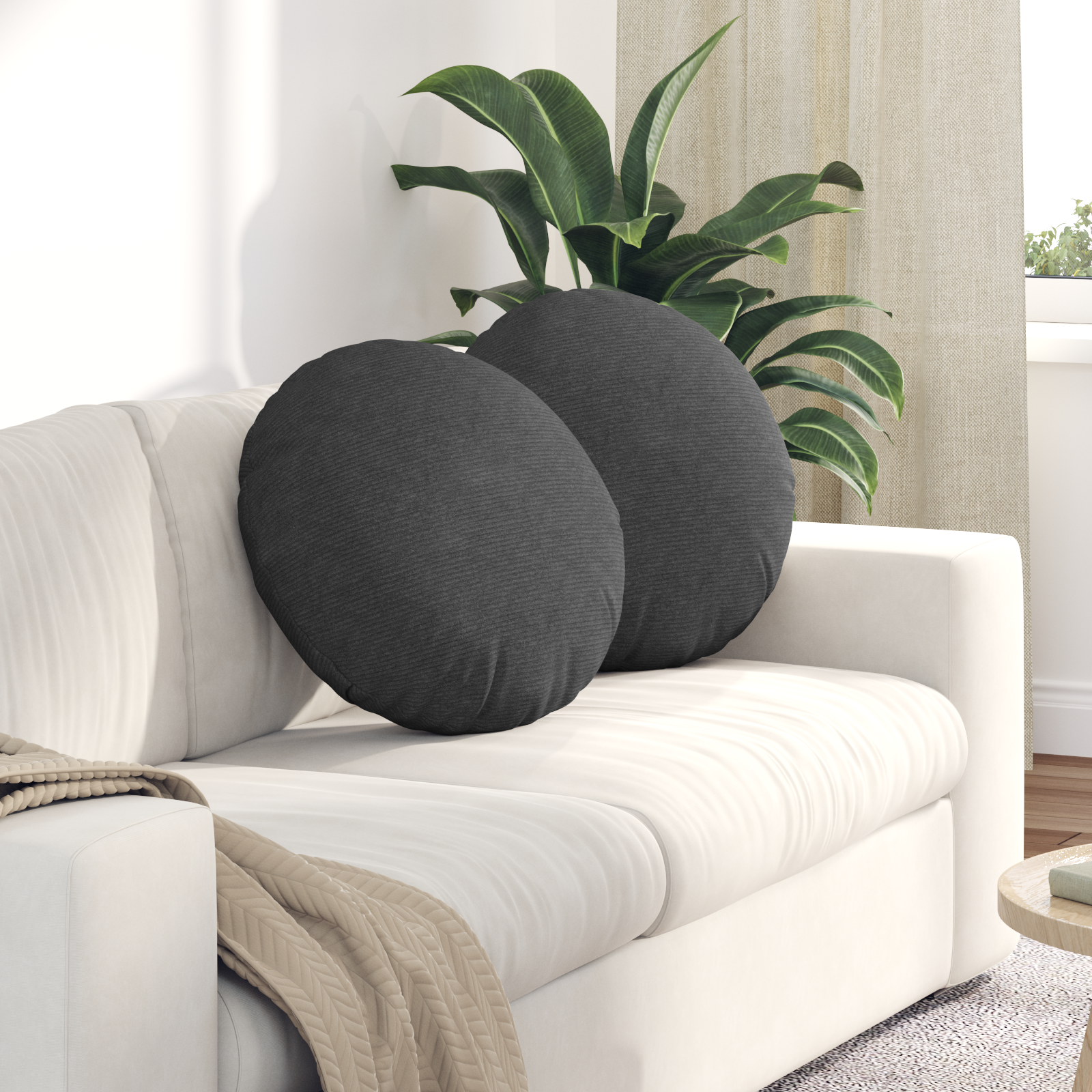Sėdynių pagalvėlės 2 pcs Tamsiai pilka Ø 50 cm