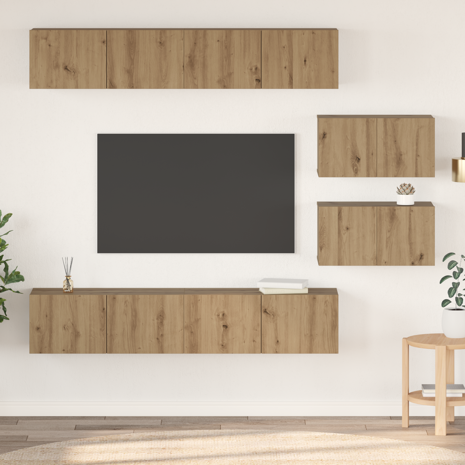 TV spintelių komplektas 6 pcs Amatininkų ąžuolas
