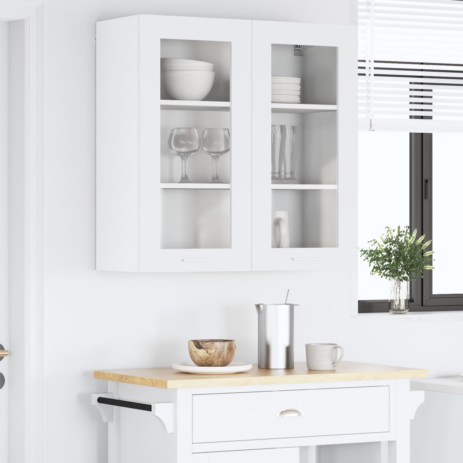 Wall-Mounted Cabinet Riga White 80 x 31 x 80 cm Engineered Wood