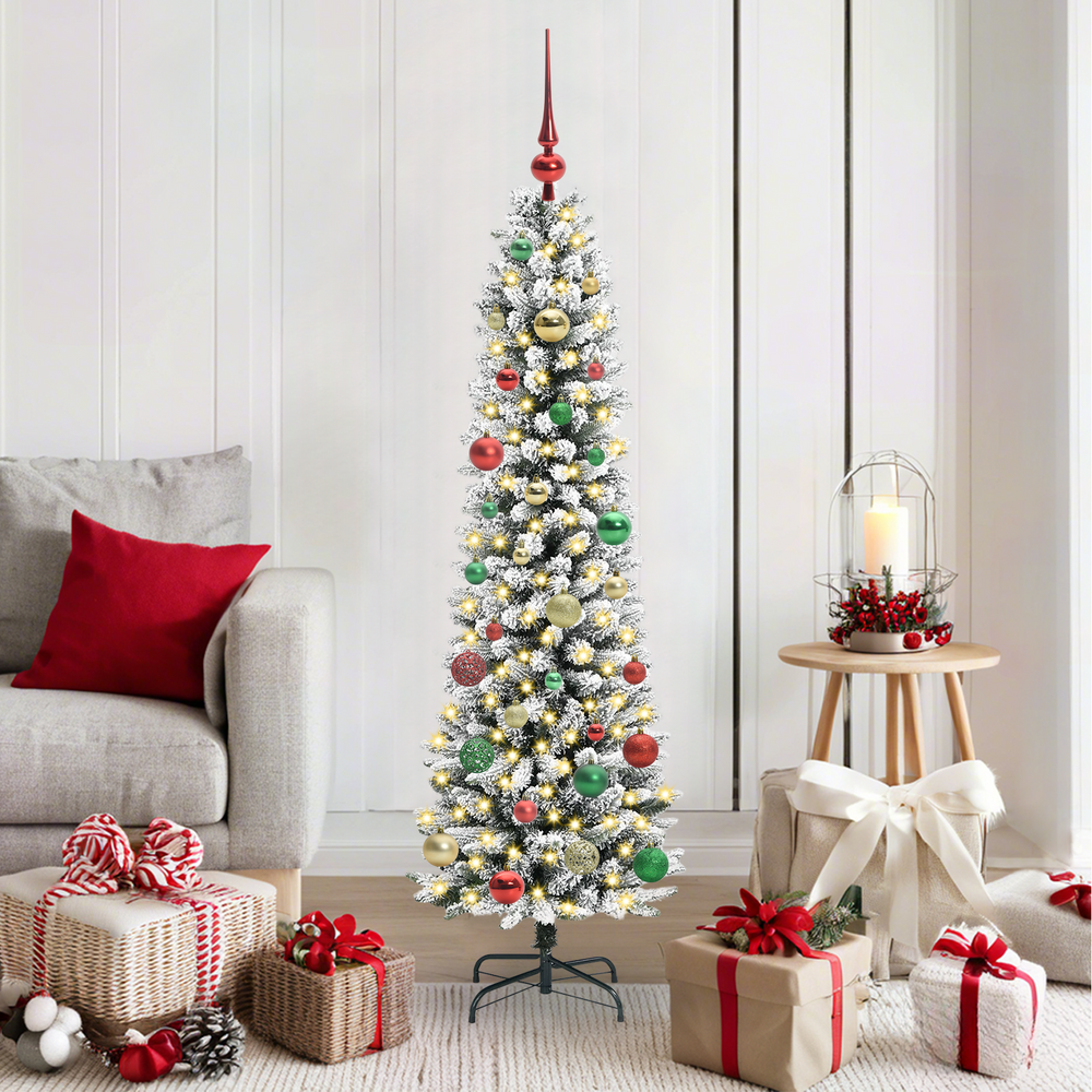 Artificial Christmas Tree White 150 cm PVC and Metal and Plastic
