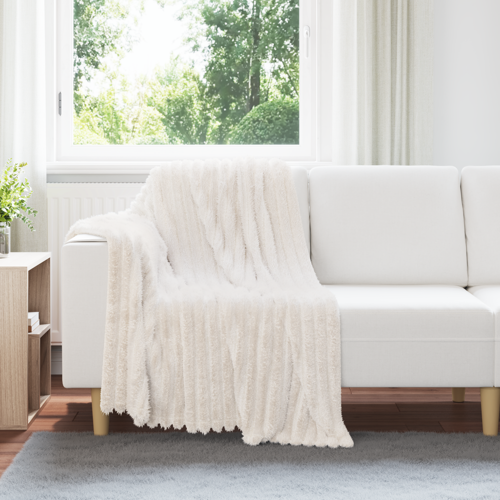 Cream Blanket 150 x 130 cm Flysas