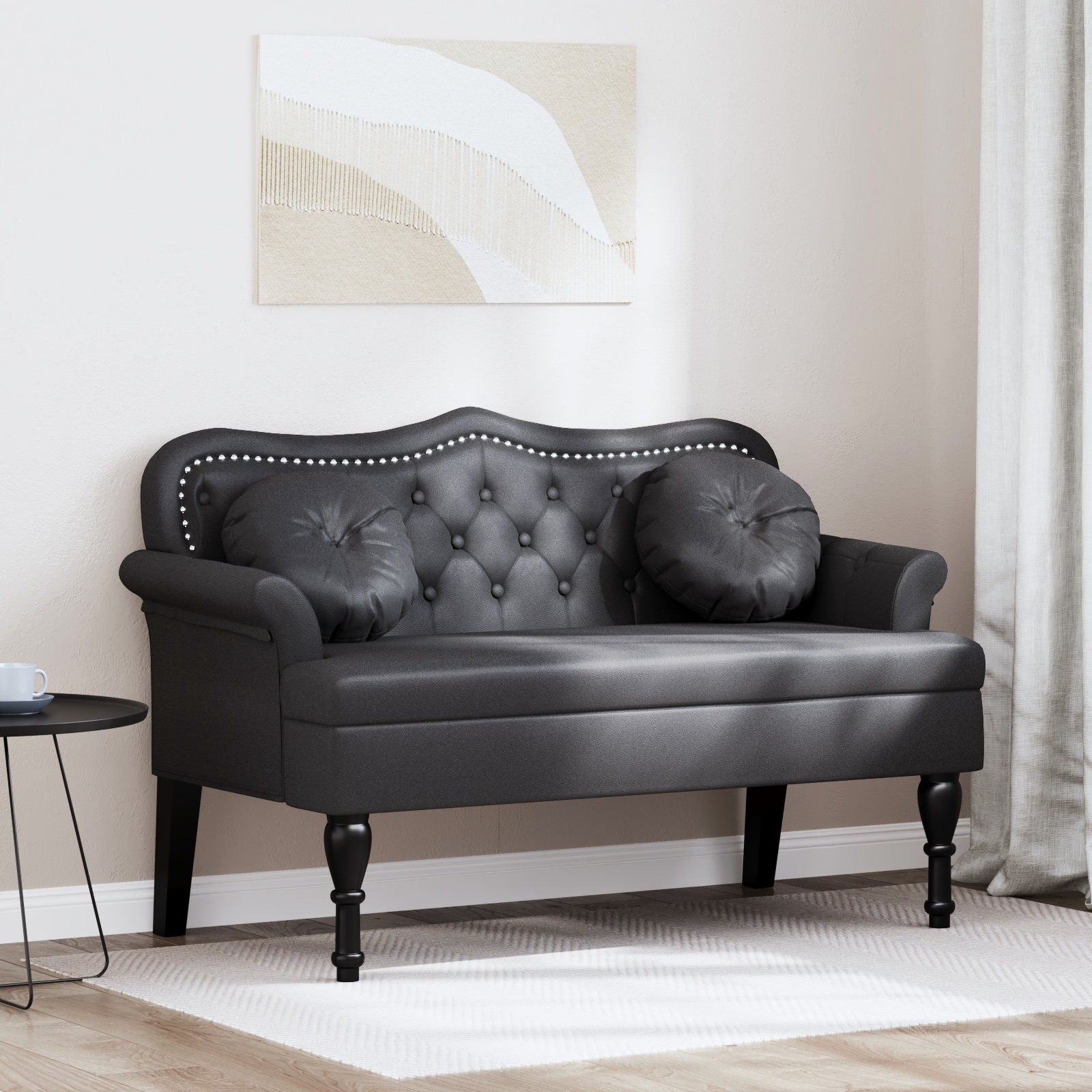 Česterfildo suolas Juoda 120,5 x 65 x 75 cm Dirbtinė oda
