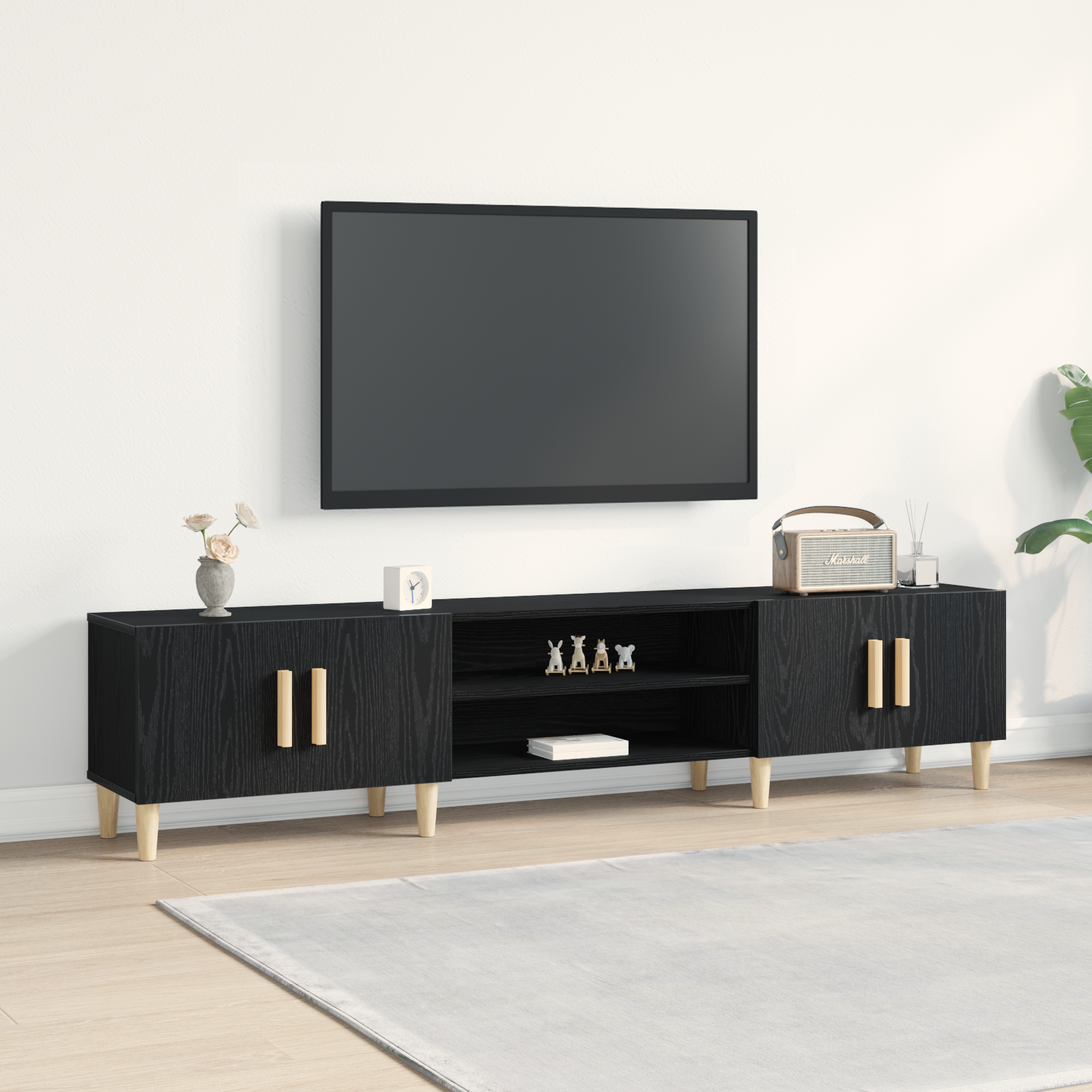 TV skapītis Melns ozols 180 x 31,5 x 40 cm