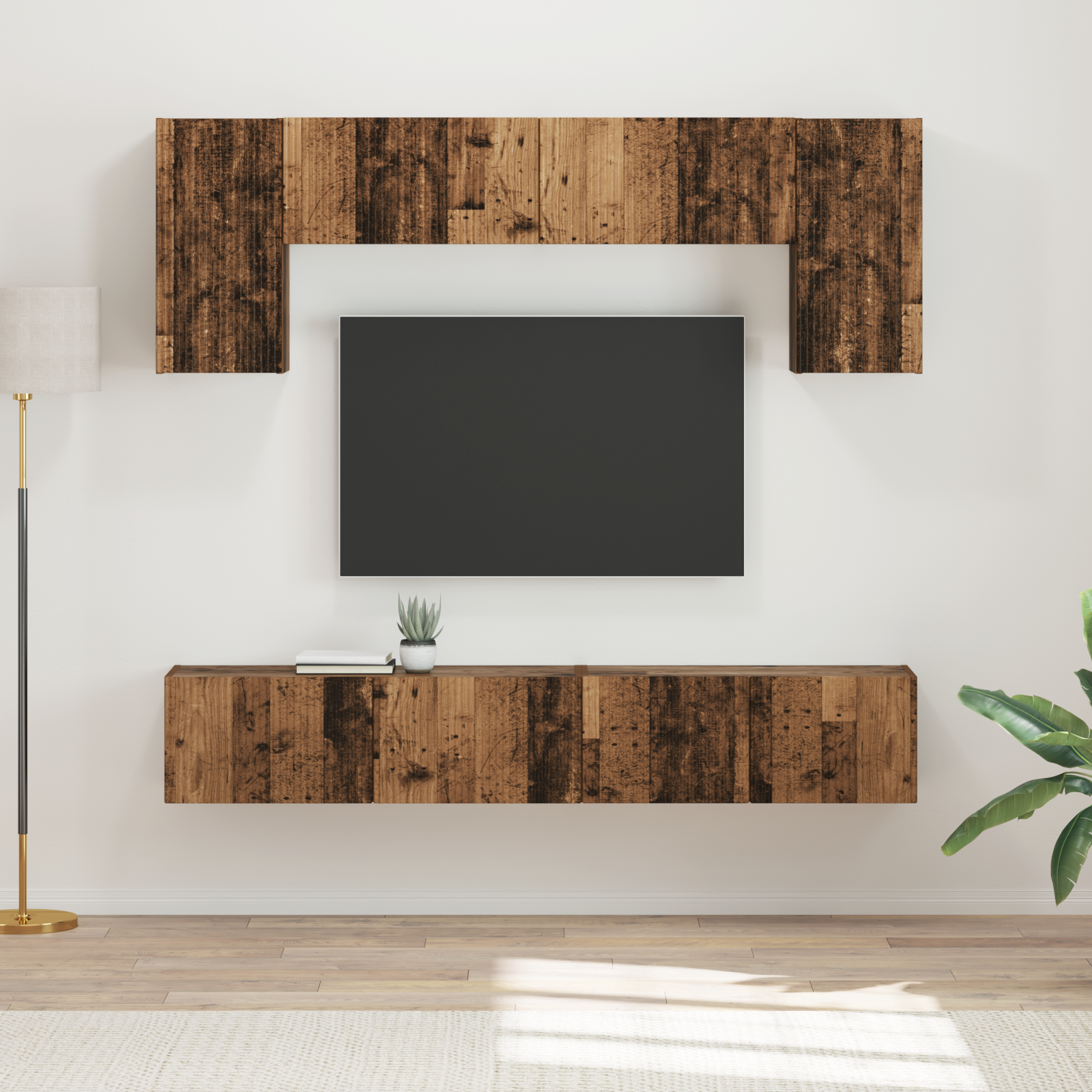 TV spintelių komplektas 4 pcs Senas medis Apdirbta mediena