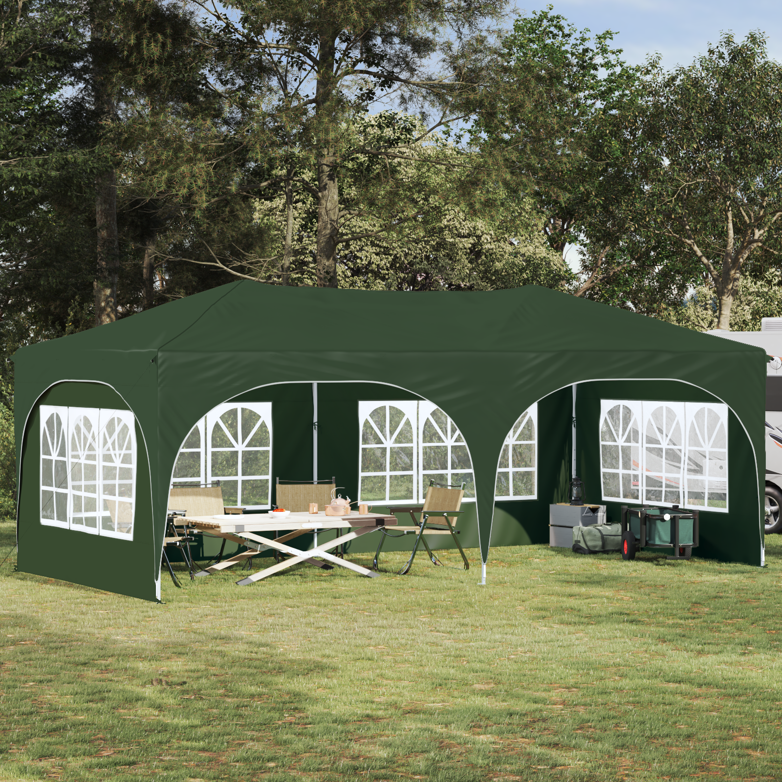 Pop-up šventinis palapinė Žalia 575 x 288 x 245 cm