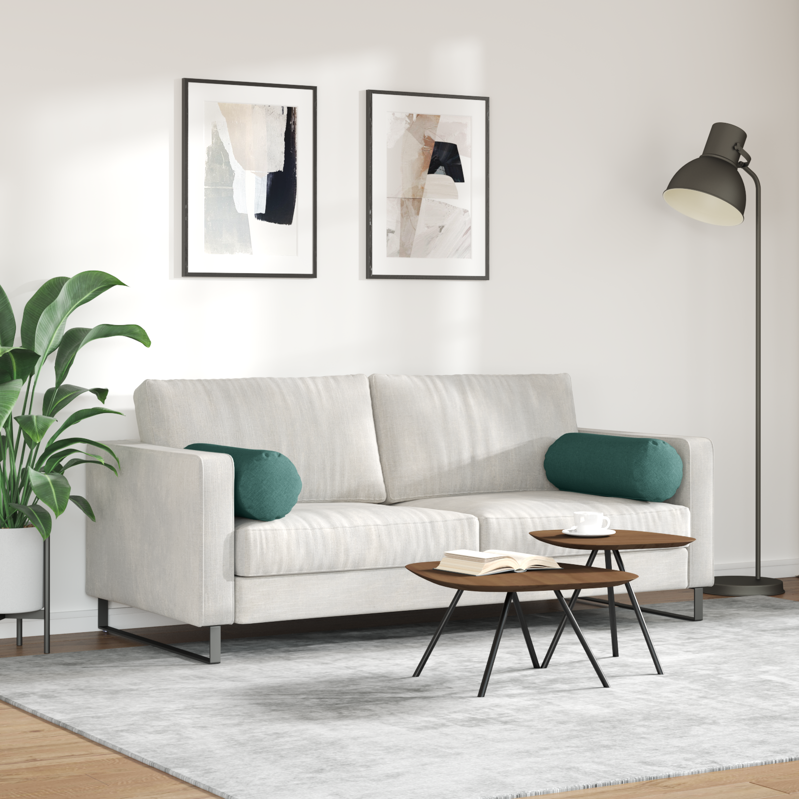 Spilveni 2 gab. Tumši zaļš Ø 25 x 70 cm audums