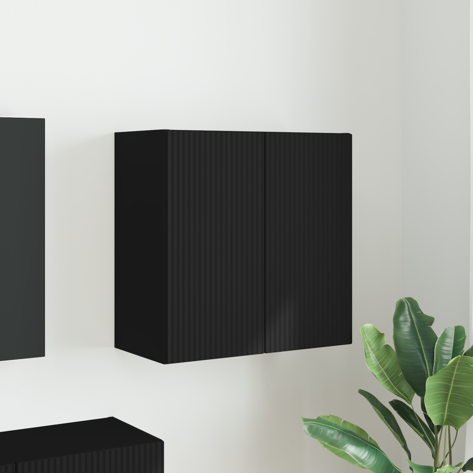 TV sieninė spintelė Juoda 59,5 x 31 x 60 cm Apdirbta mediena