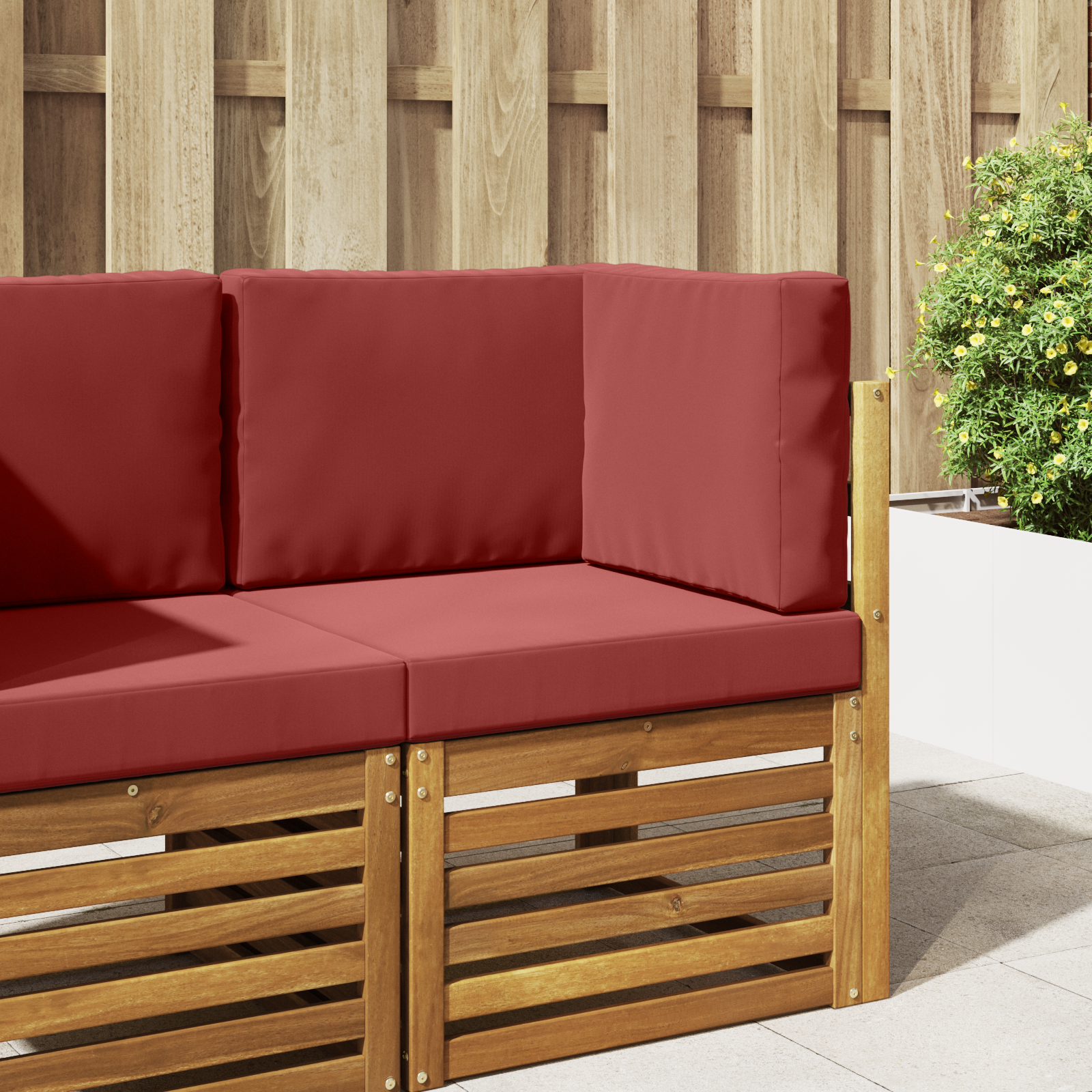 Lauko sofa pagalvėlė 3 pcs Vyno raudonumo Poliesteris