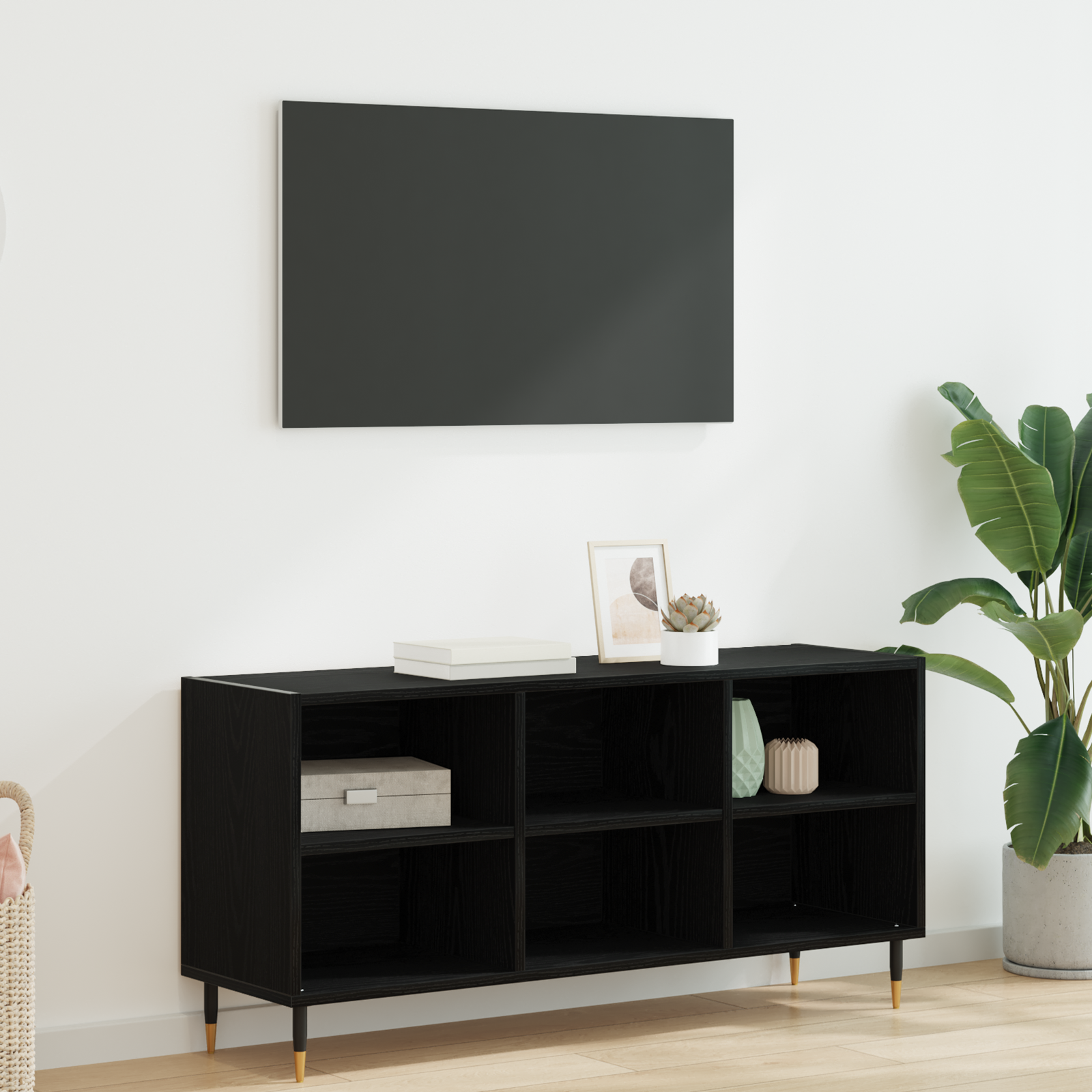 TV galdiņš melns ozols 103,5 x 30 x 50 cm