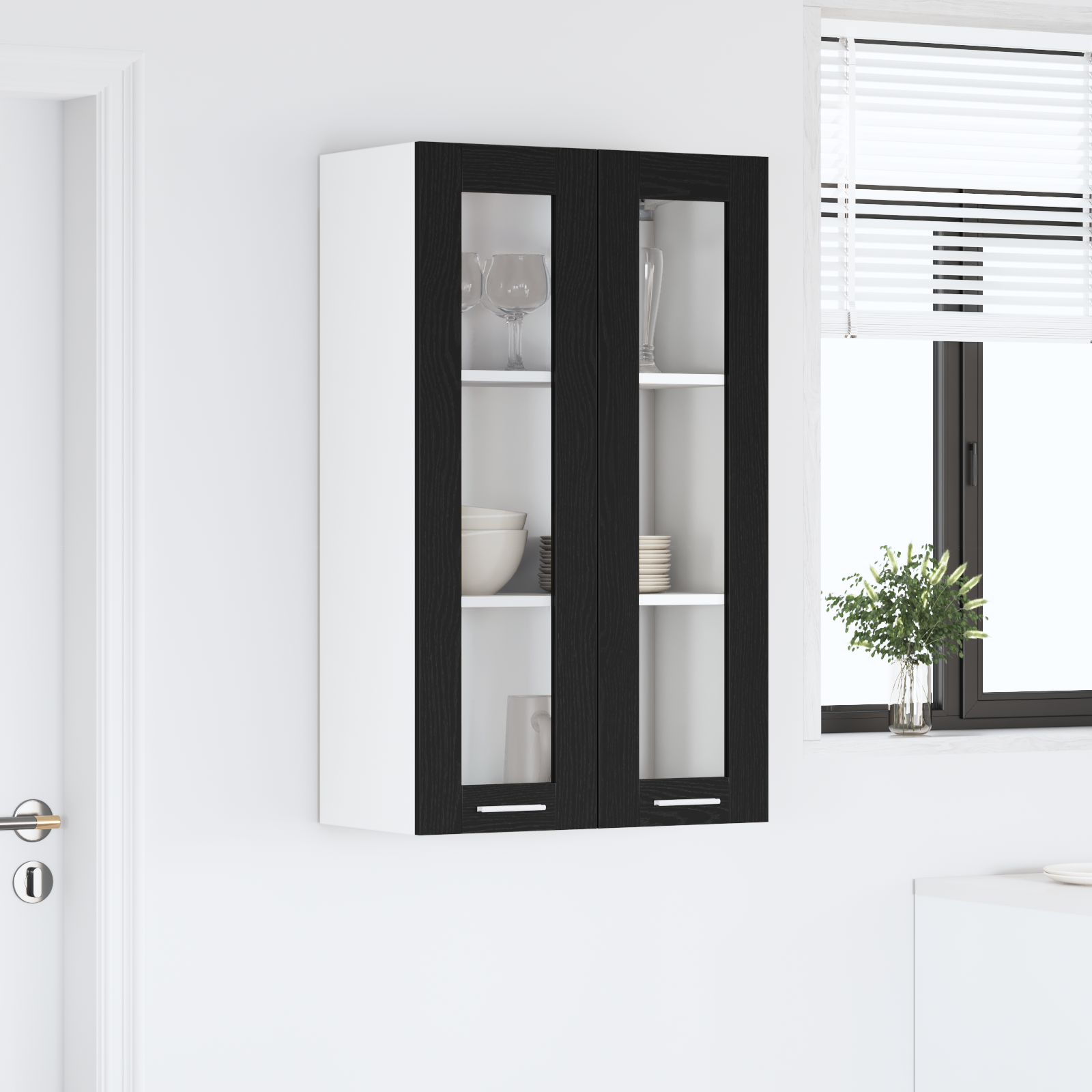 Wall Cabinet Riga Black Oak 60 x 31 x 100 cm