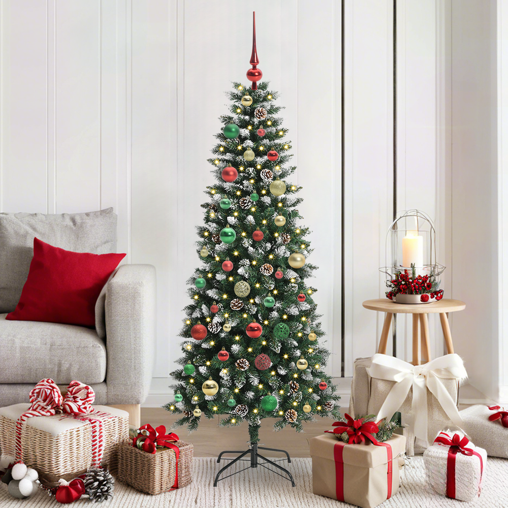 Artificial Christmas Tree Green 150 cm PVC, Plastic and Steel