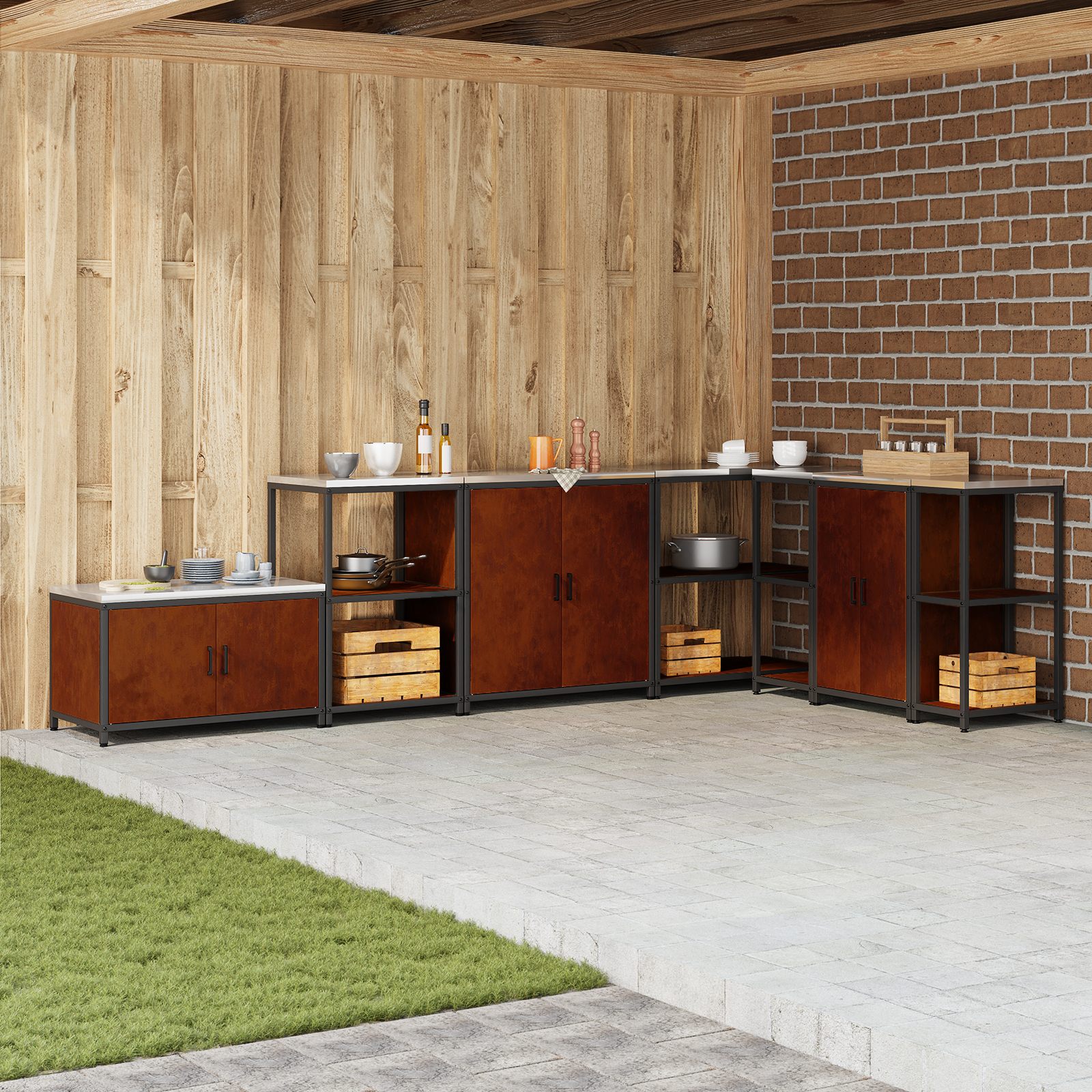 Kitchen storage Rusting 60 x 50 x 92 cm Steel