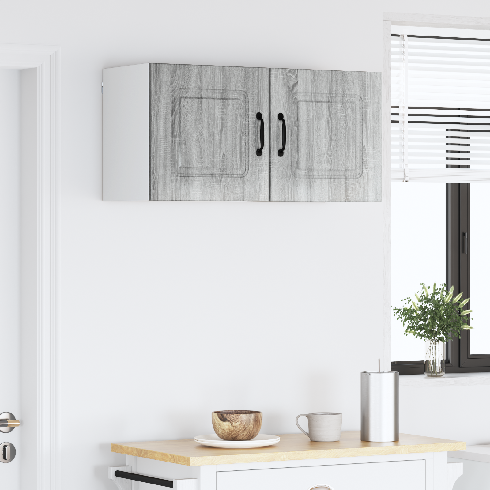 Virtuvės sieninė spintelė 2 pcs Pilkas Sonoma 40 x 31 x 40 cm